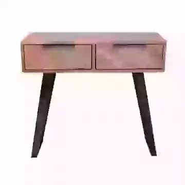 Parquet Style Mango Wood Console Table with Angled Legs